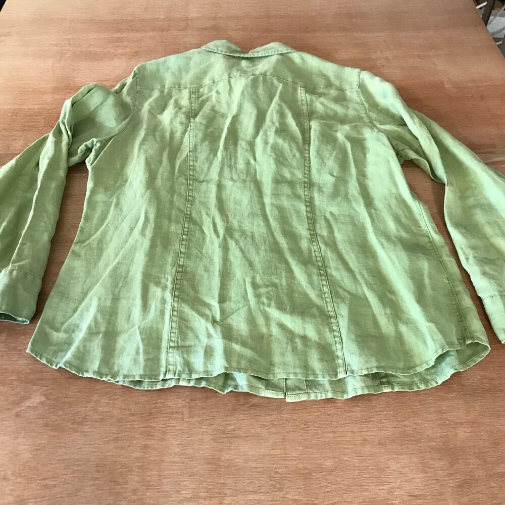 Tommy Bahama Relax 100% Linen Shirt Men XL Green Button Up Pocket Long Sleeve - Picture 2 of 16